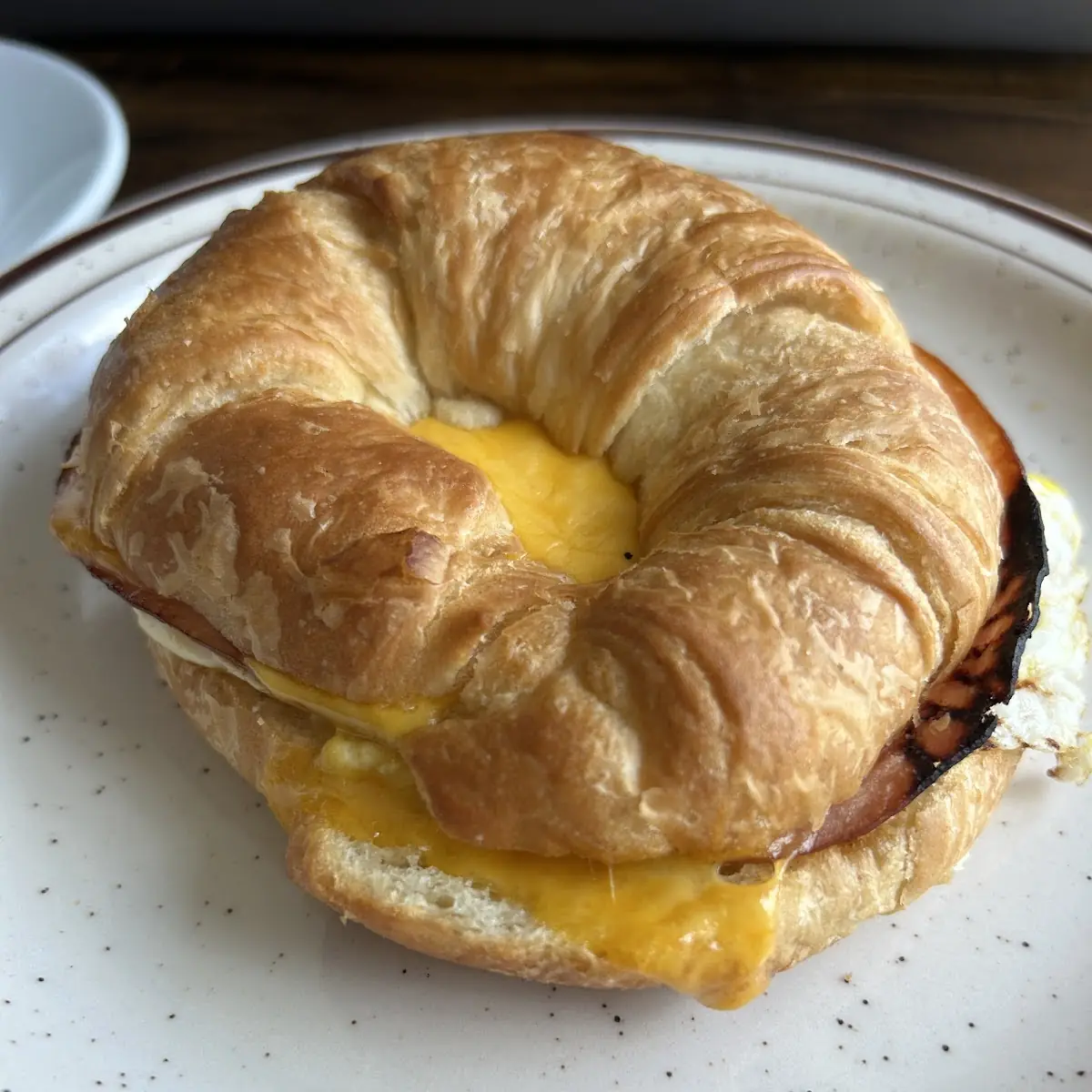 Breakfast Croissant with Ham Egg and Cheese