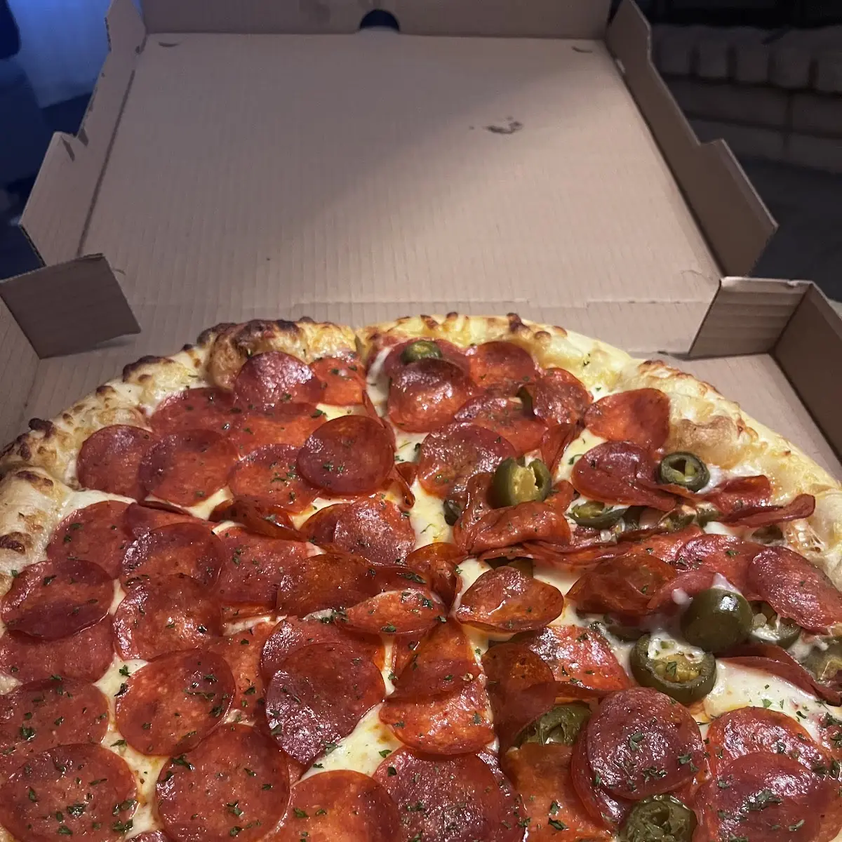 Half Pepperoni Half Hawaiian Pizza