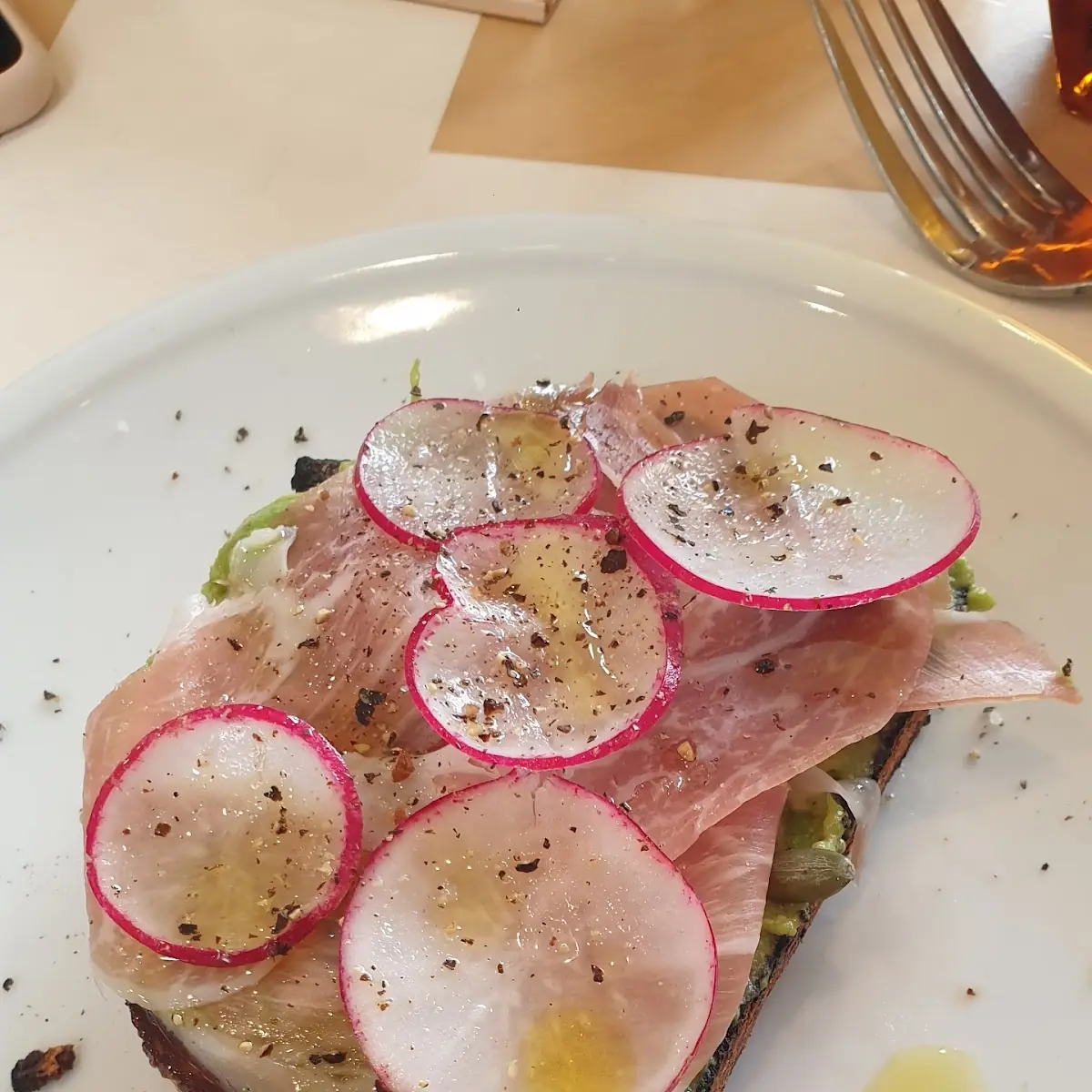 Thick-Sliced Sourdough Toast Avocado Prosciutto