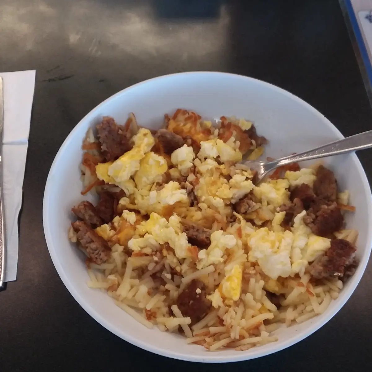 Sausage Egg Hash Browns Bowl