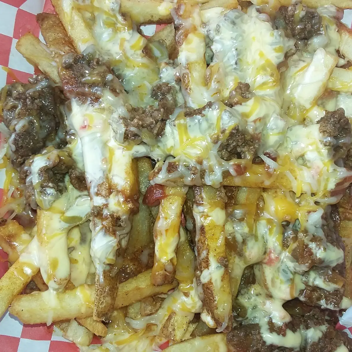 Brisket Fries with Cheese Sauce