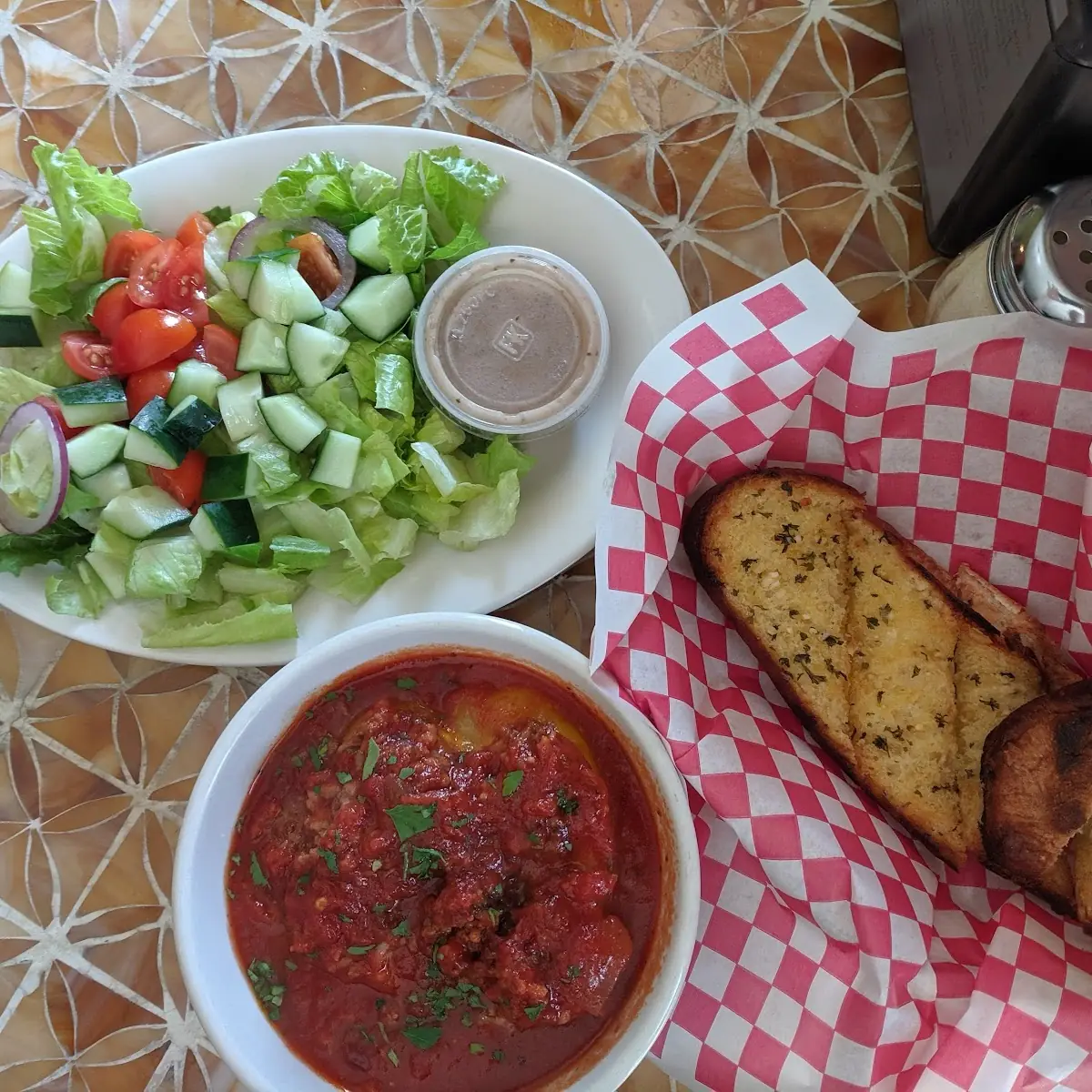 Stuffed Pepper and Garden Salad