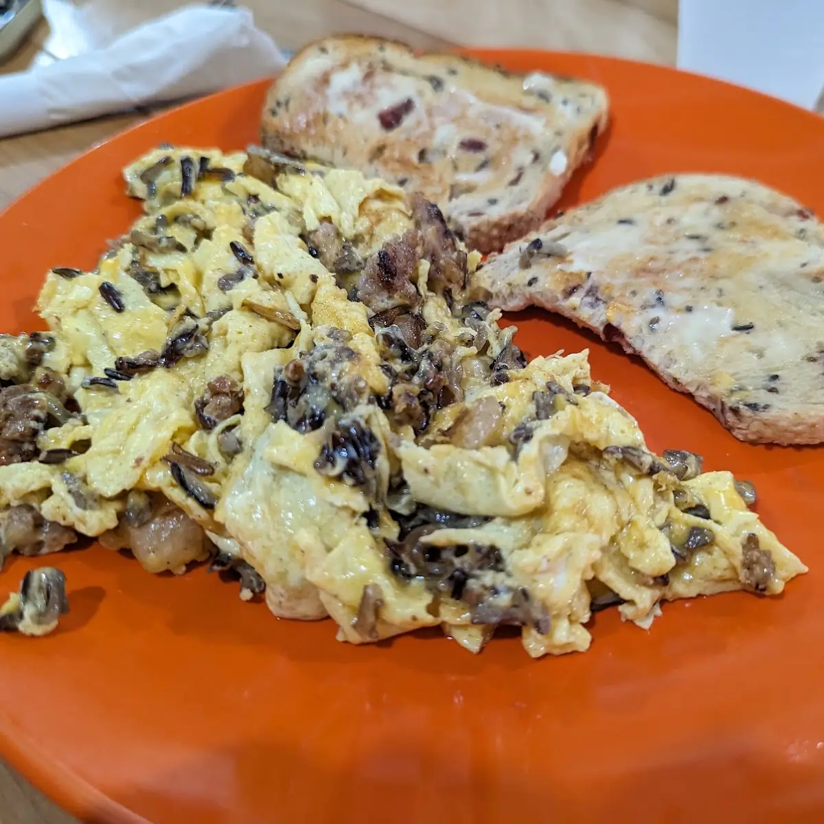 Wild Rice and Mushroom Scramble