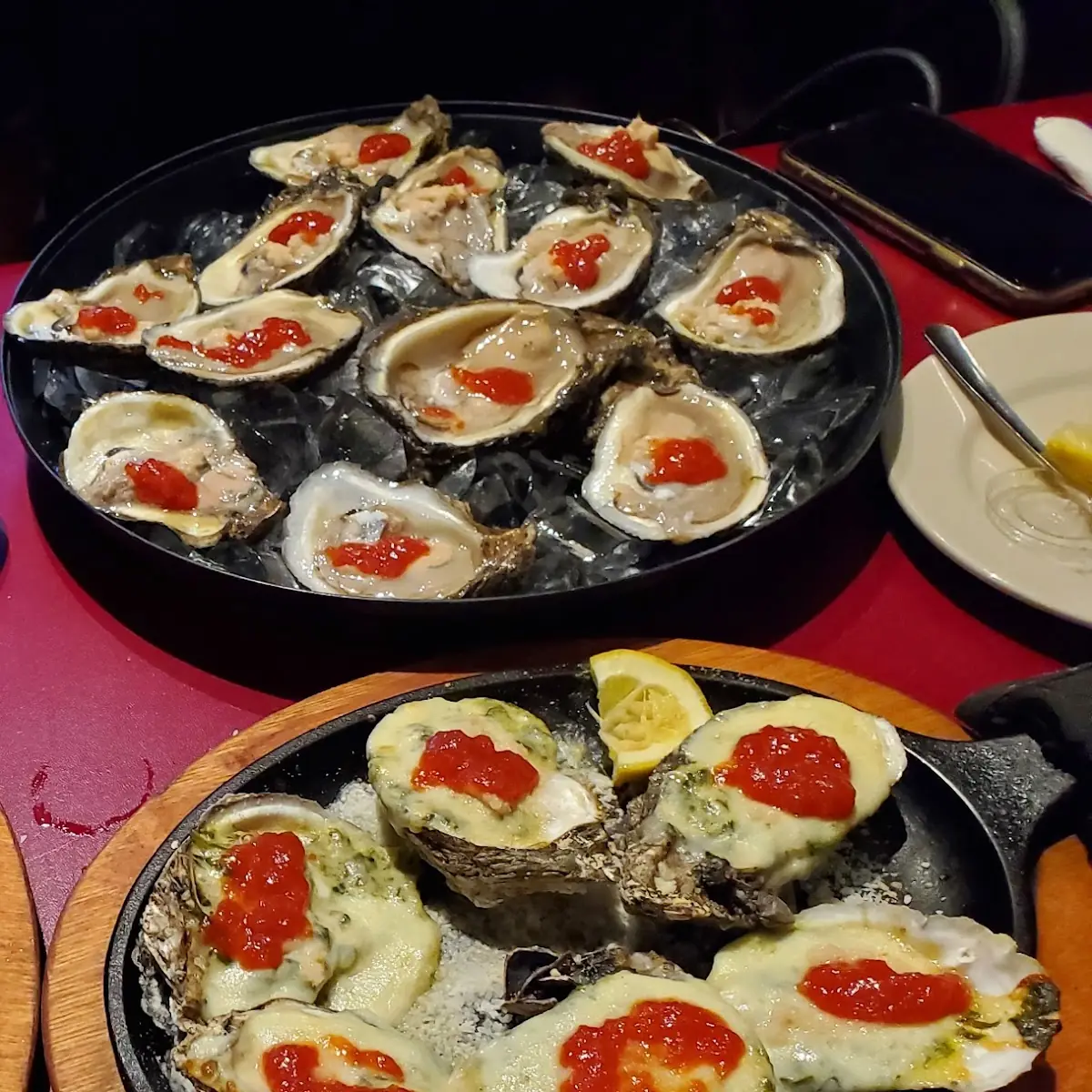 Raw and Rockefeller Oysters