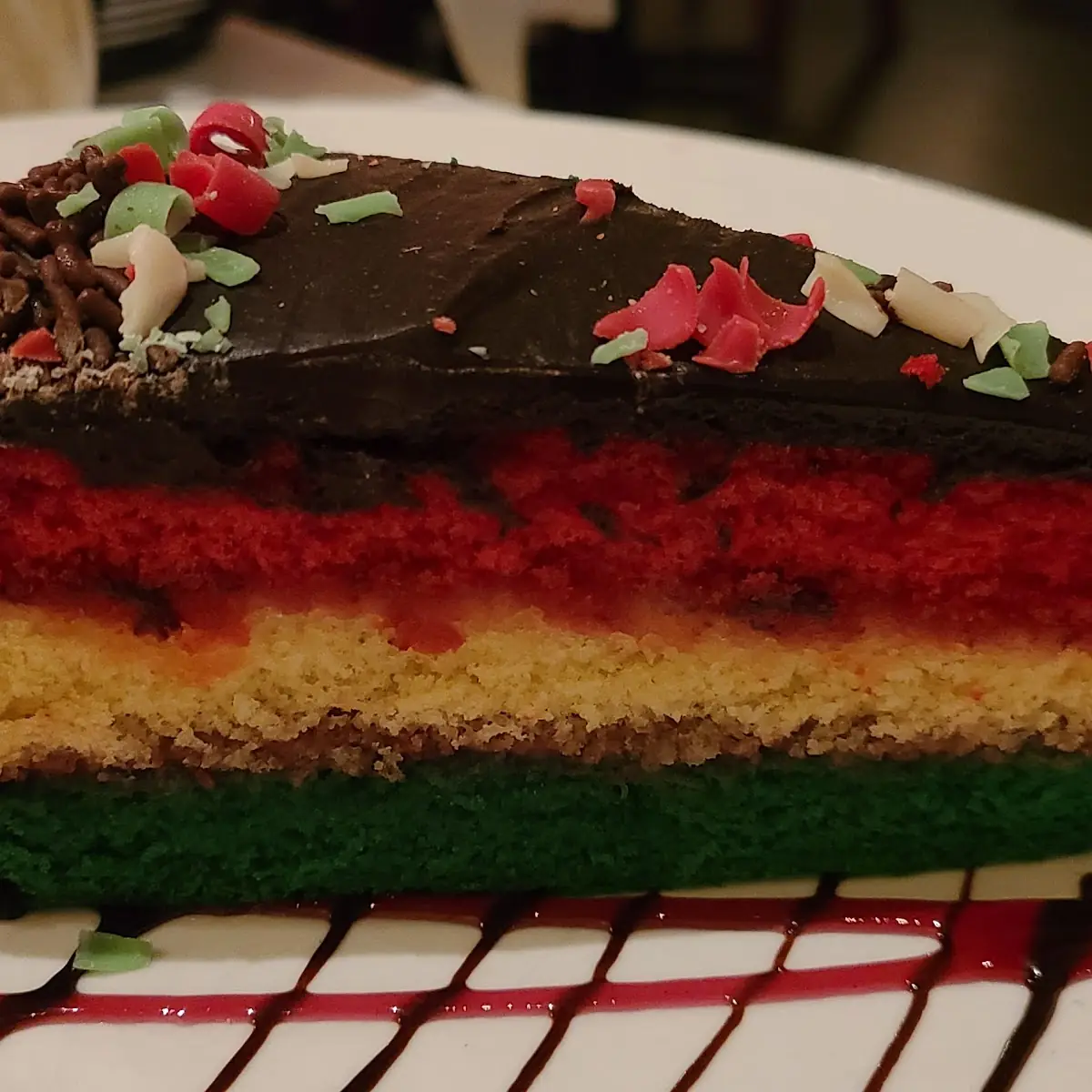 Rainbow Cookie Cheesecake