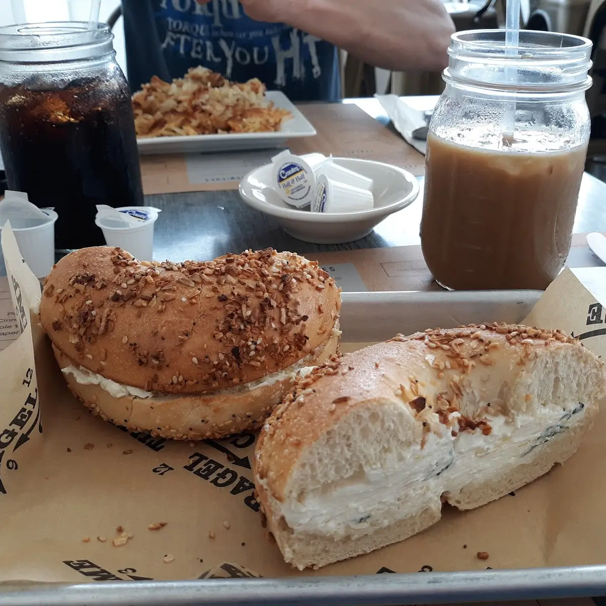 Everything Bagel with Vegetable Cream Cheese