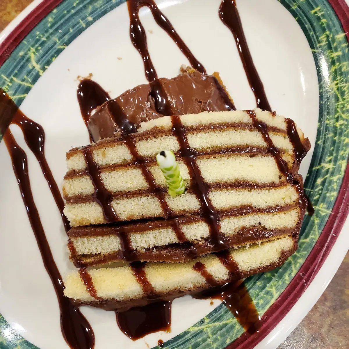7 Layer Chocolate Cake Slice