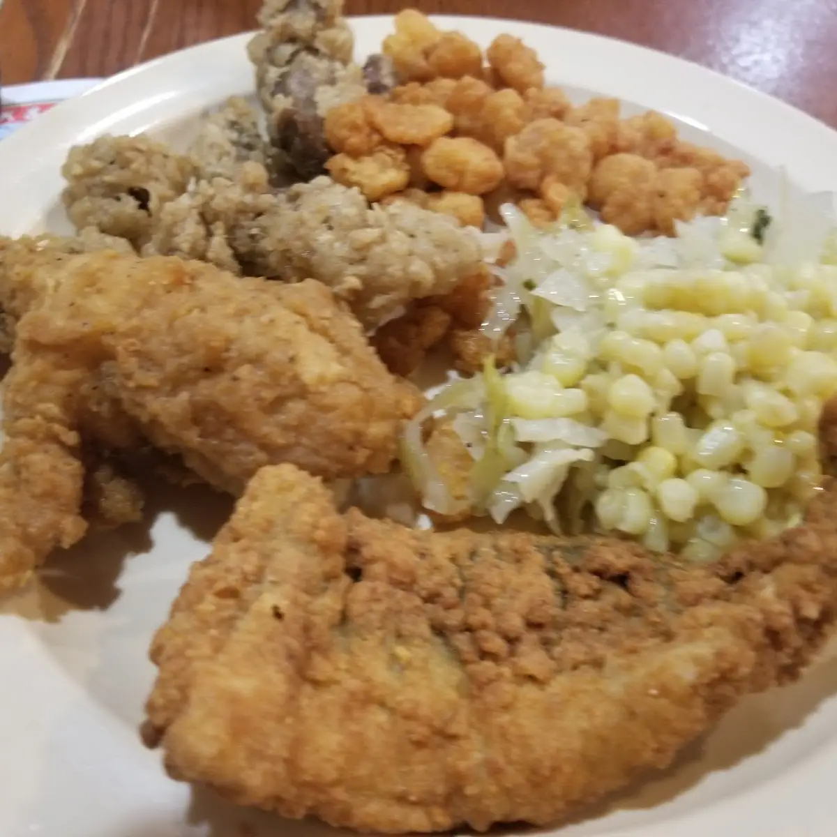 Fried Fish and White Corn
