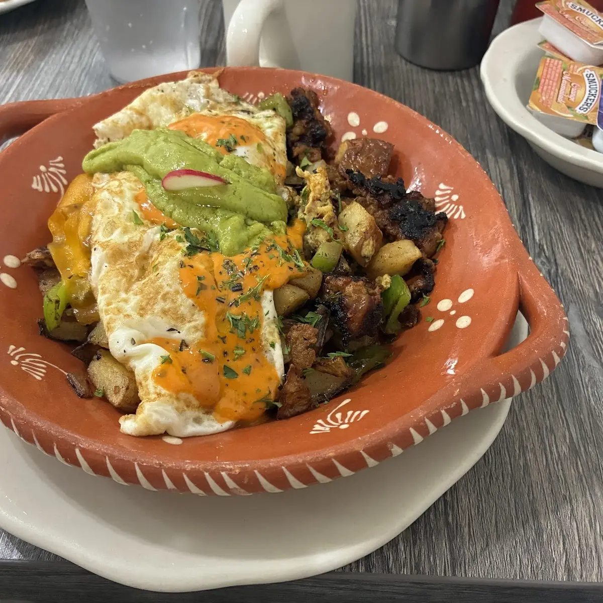 Breakfast Hash with Scrambled Eggs