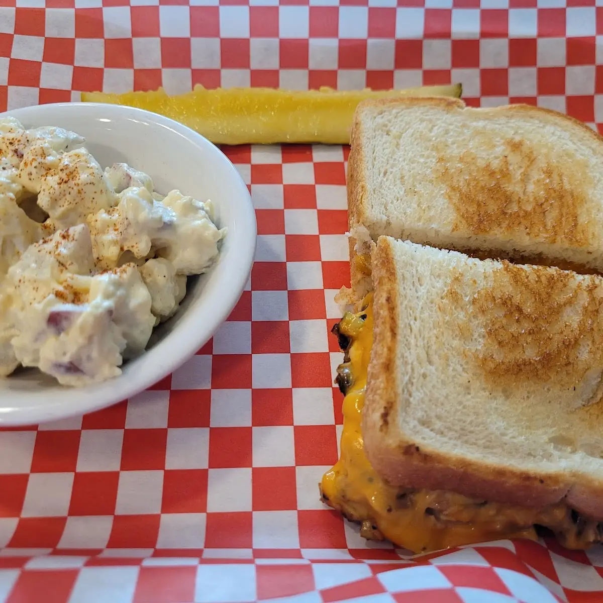 Tuna Melt with Potato Salad