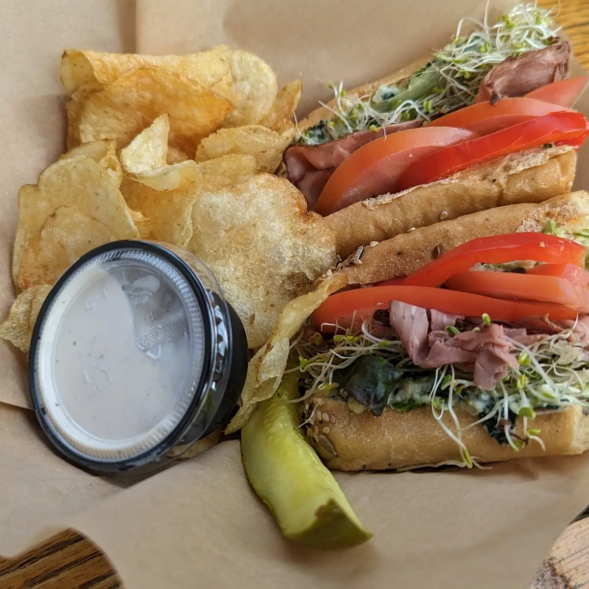 Yellow Submarine and Chips with Roast Beef Add-On