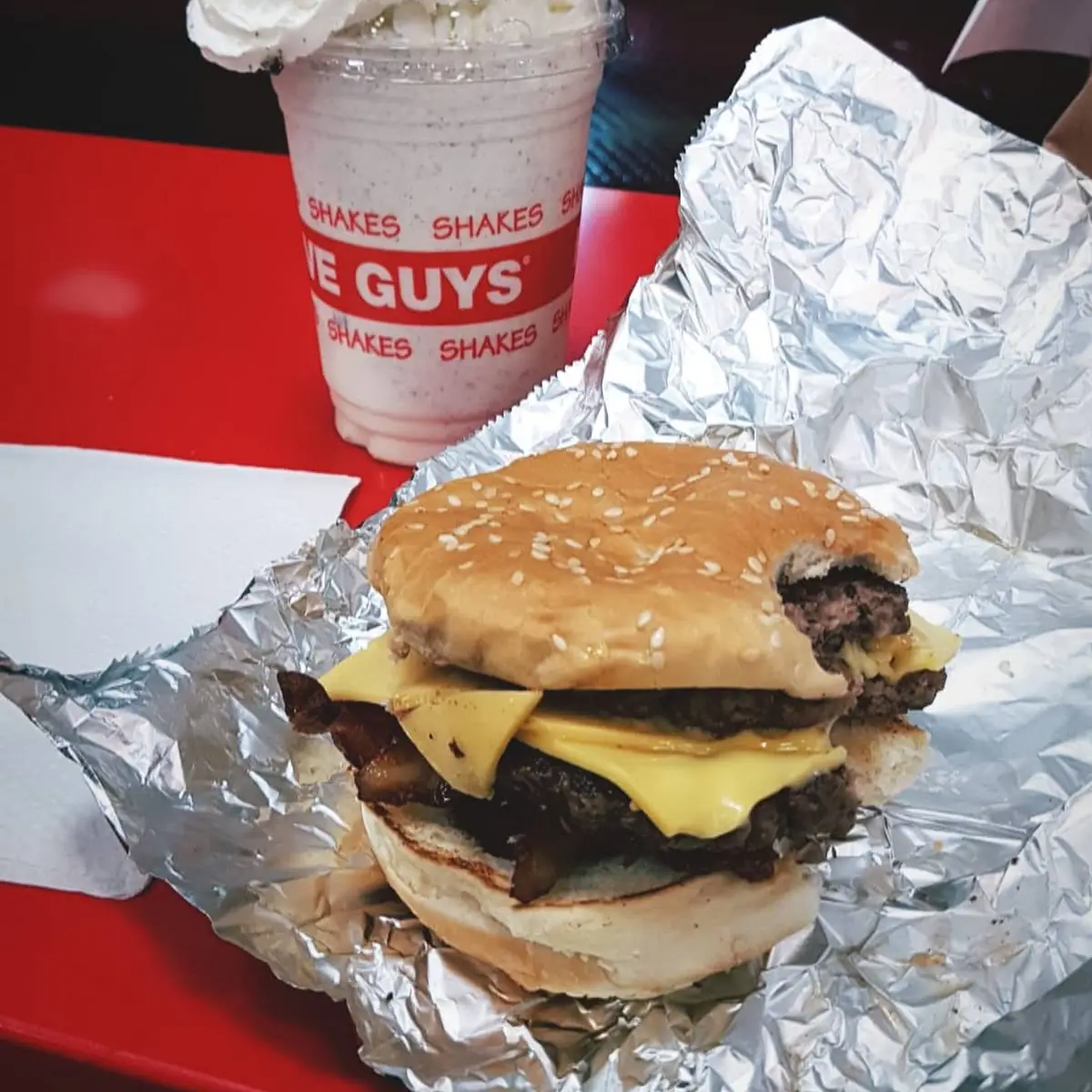 Double Cheeseburger and Oreo Shake