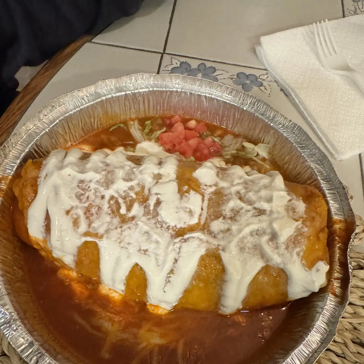 Wet Chile Colorado Burrito