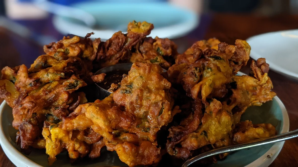 Onion Spinach Red Cabbage Green Chilies Pakoras