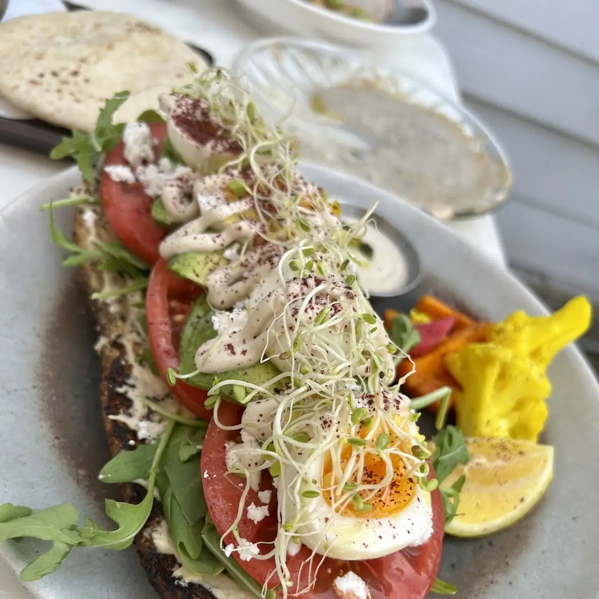 Sesame Bagel with Hummus