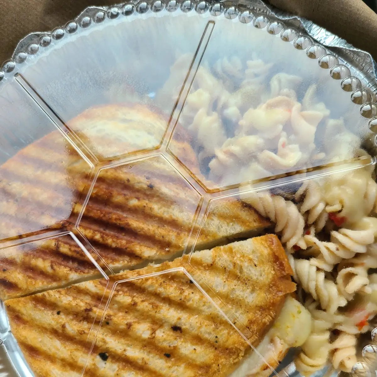 Mediterranean Sandwich with Pasta Salad