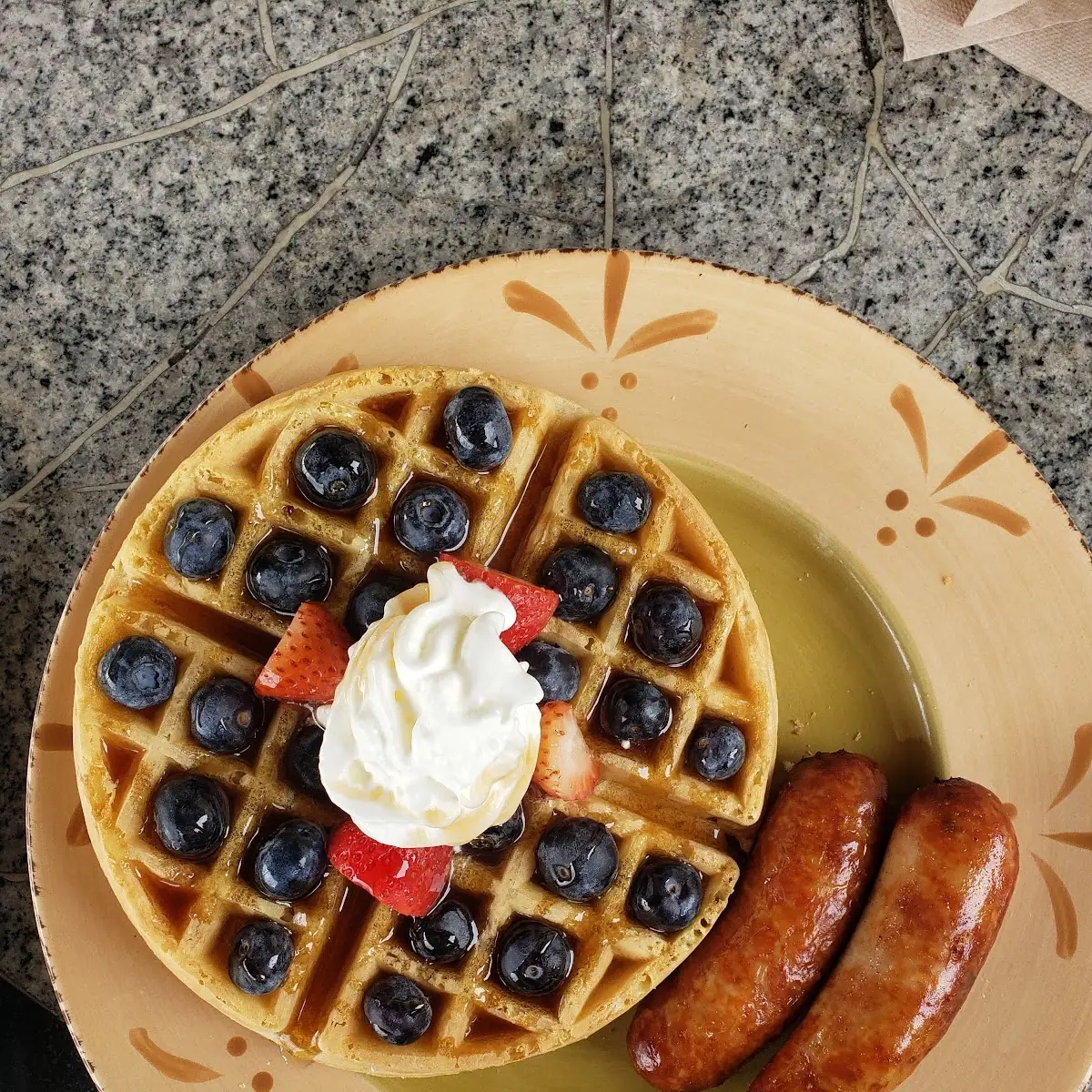 Belgian Waffle with Sausage