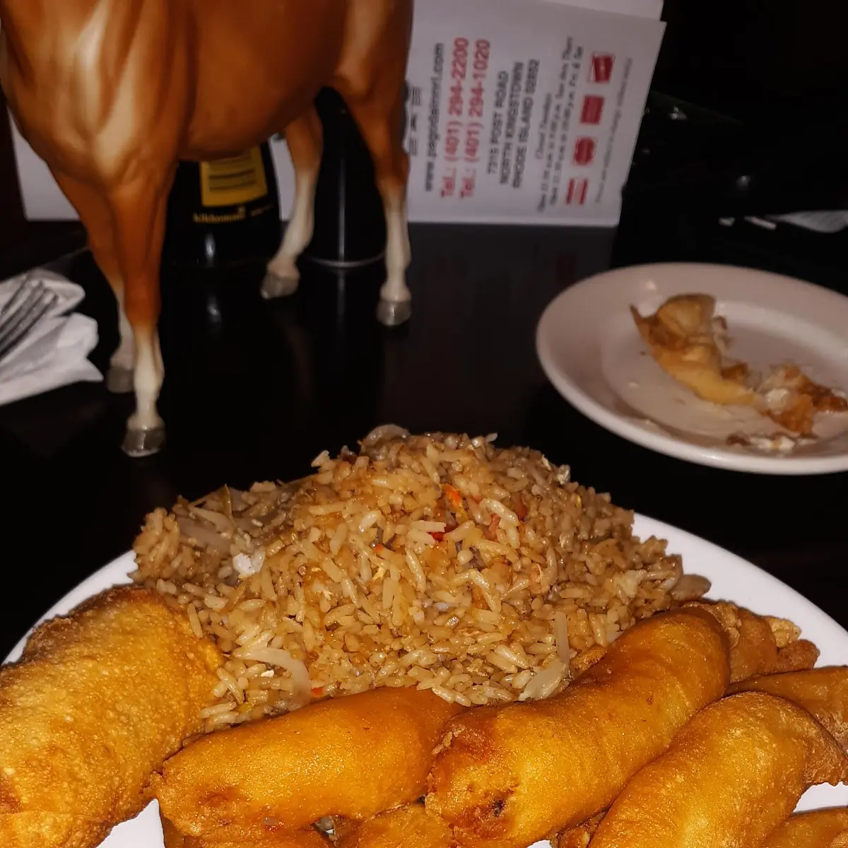 Chicken Finger Egg Roll Fried Rice