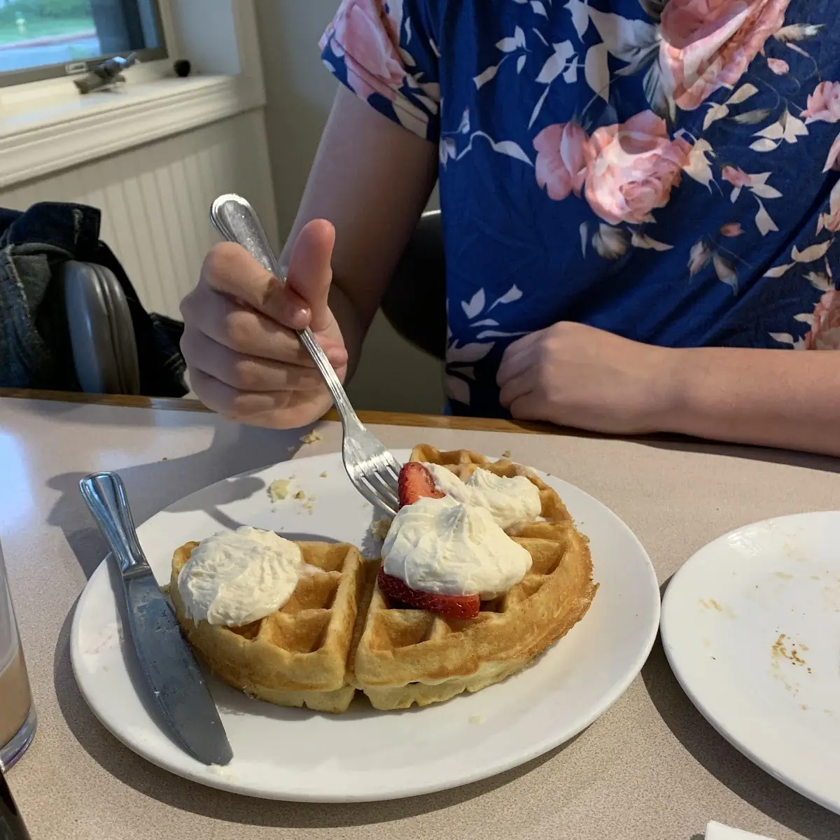 Strawberry Waffles with a Side of Ham