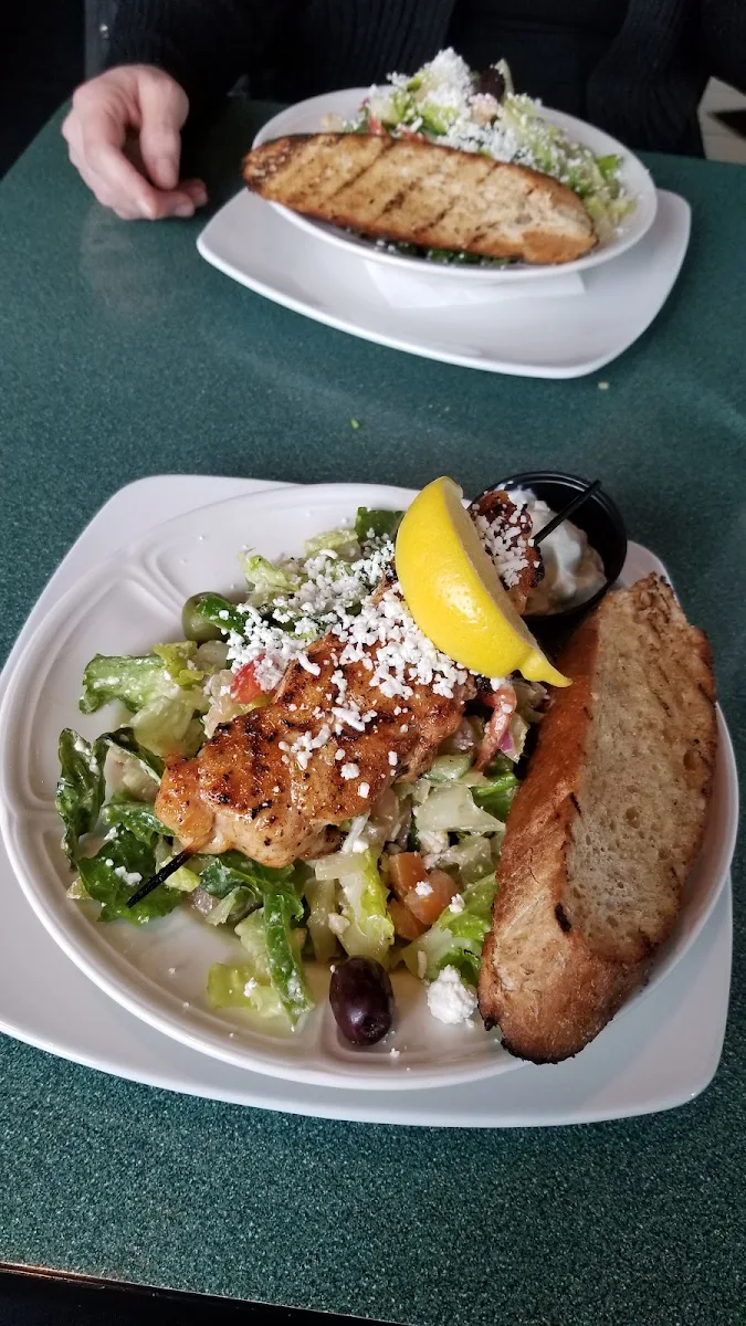Greek Salad with Chicken Souvlaki