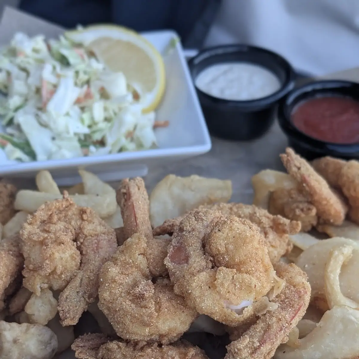 Fried Shrimp Platter with Coleslaw