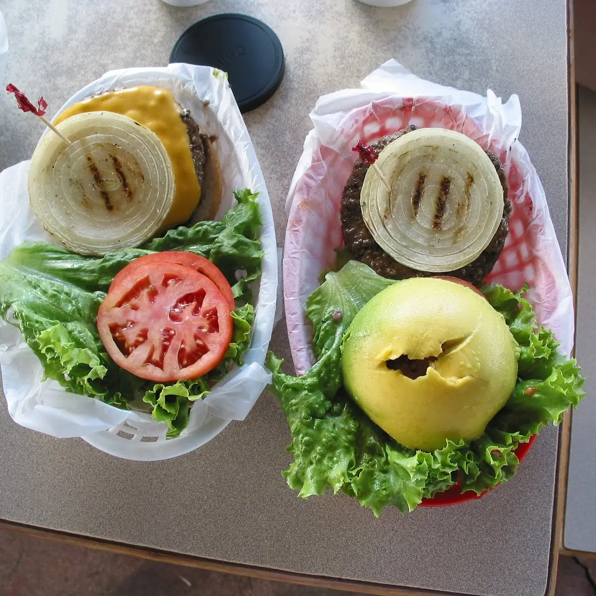 Avocado Burger and Cheese Burger