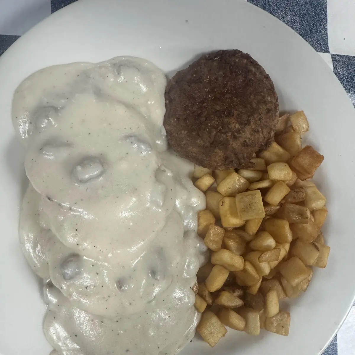 Biscuits and Gravy w Home Fries