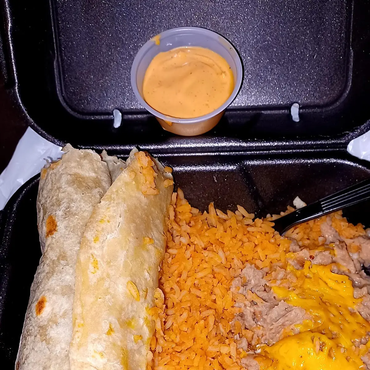 Carne Asada Burrito Refried Beans & Rice