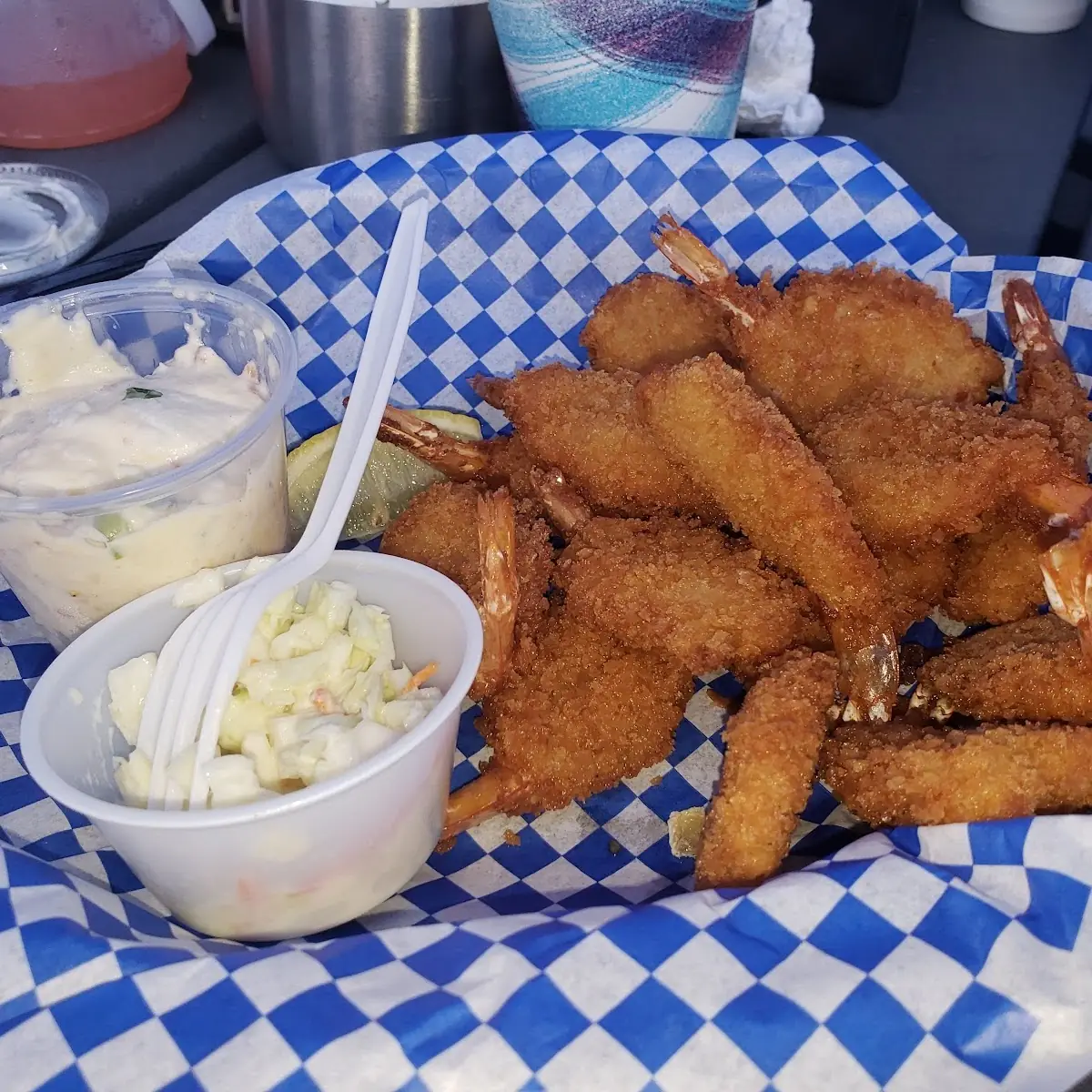 Deep Fried Shrimp and Coleslaw