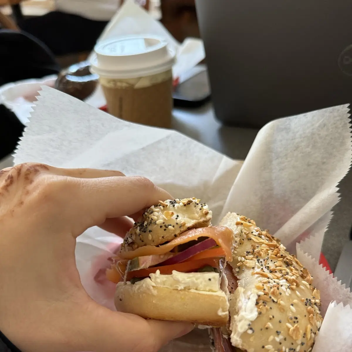 Bagel with Egg Tomato Avocado