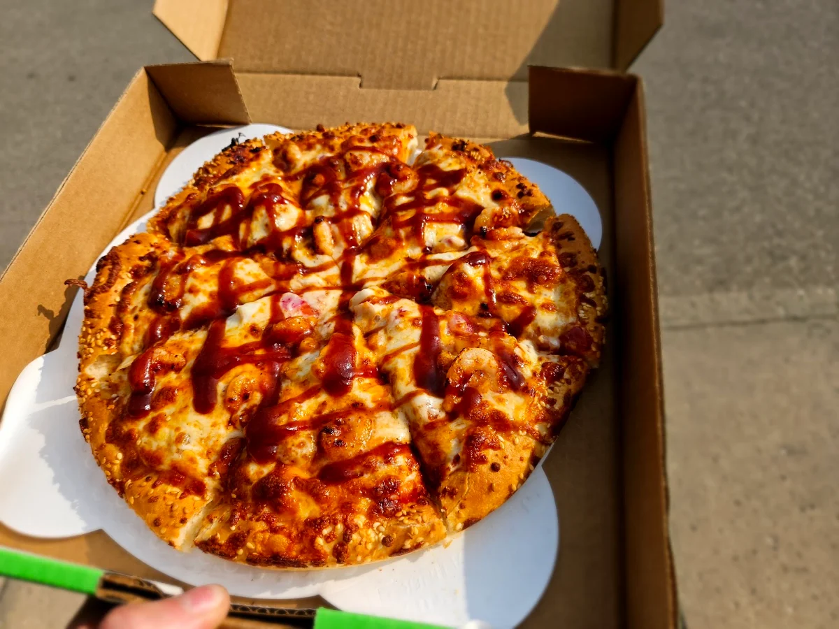 Barbeque Shrimp Pizza, Red Swan Pizza - Calgary Macleod Trail