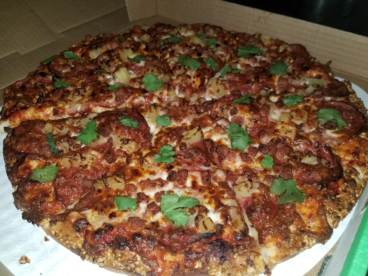 Pepperoni Bacon Mushroom, Red Swan Pizza - Calgary Macleod Trail