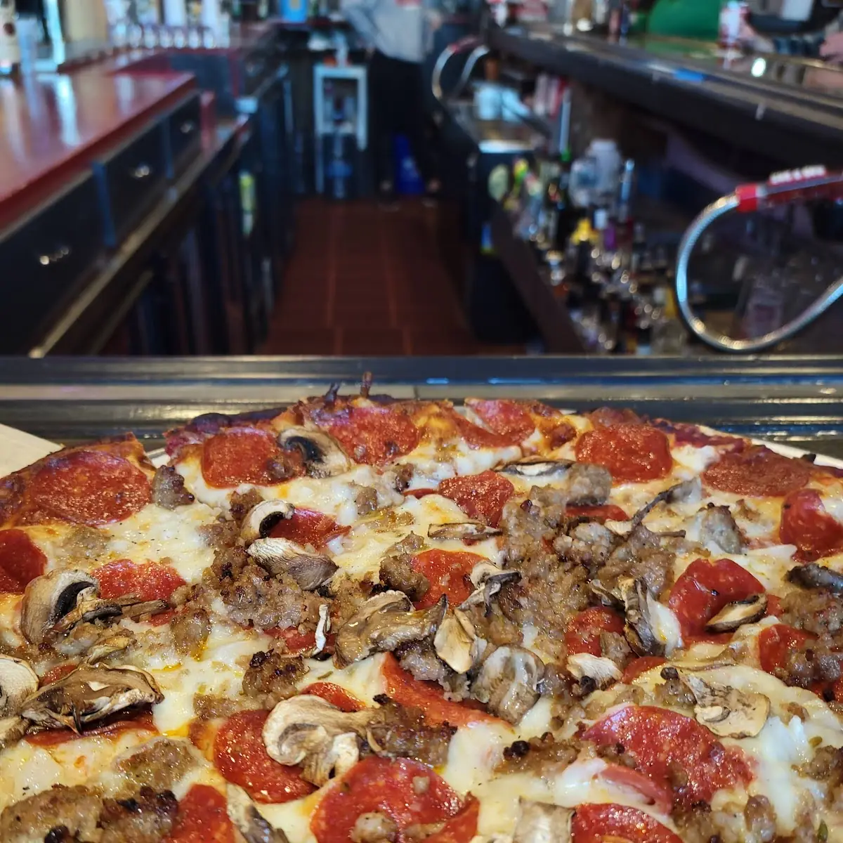 14 Cheese Sausage Pepperoni and Onio Thin Crust Pizza with Extra Sauce