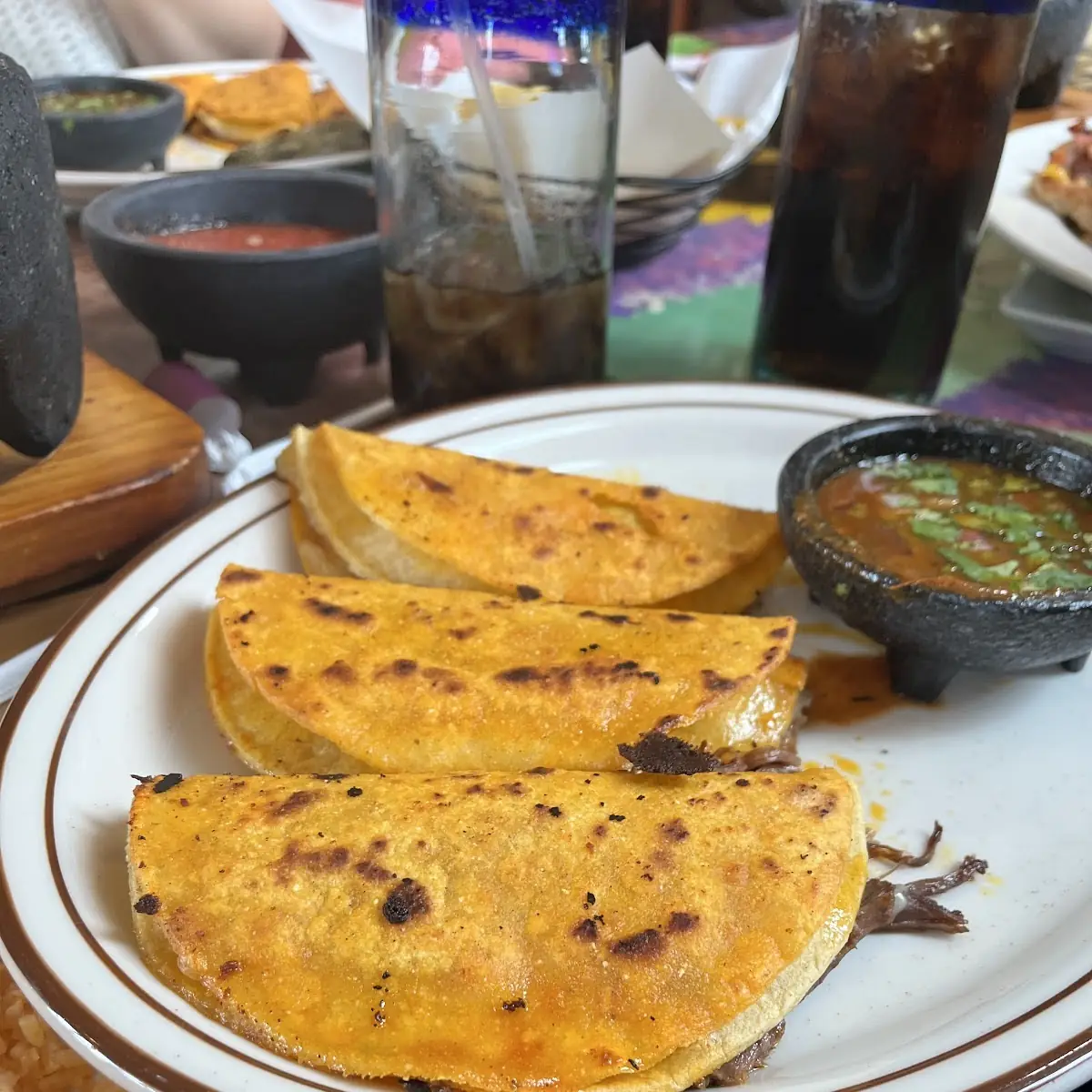 Chicken Quesadilla with Rice and Beans