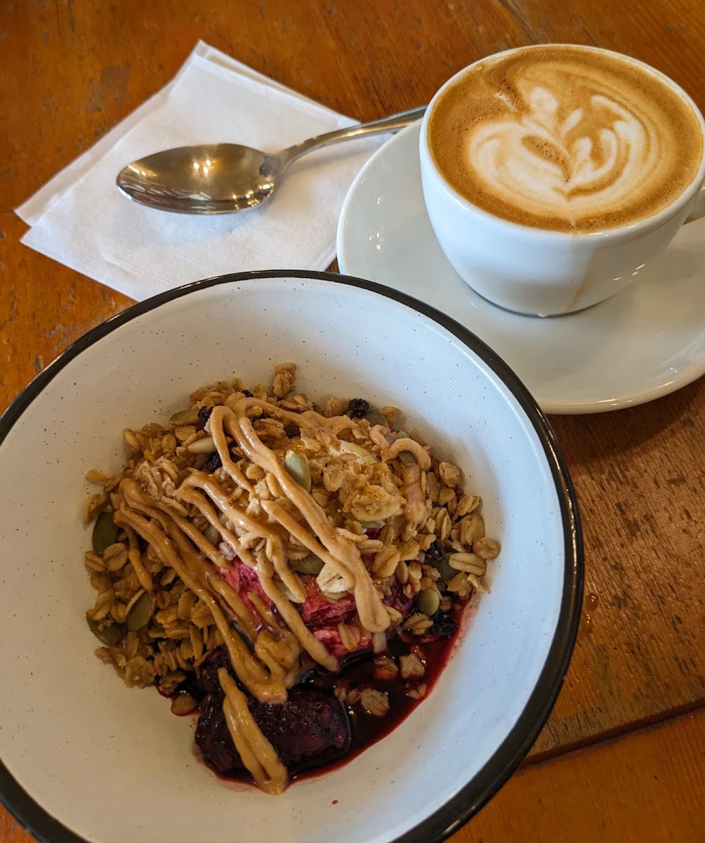 Yogurt Parfait and Cappuccino