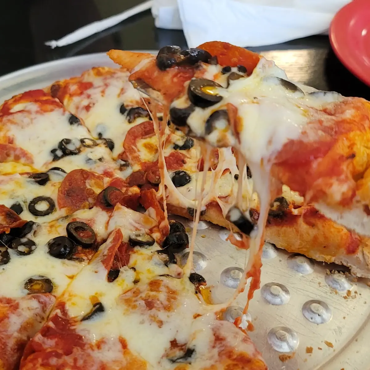 Pepperoni Black Olive and Extra Cheese Pizza