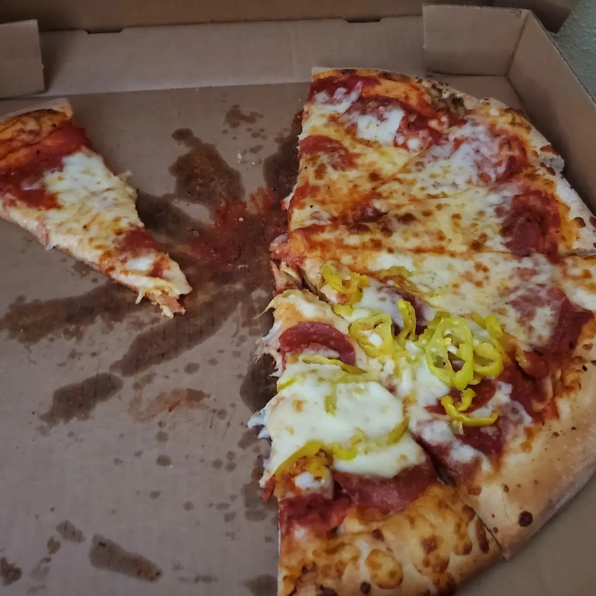 Pepperoni Pizza with Half Banana Peppers