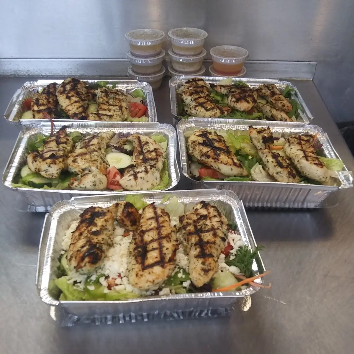 Marinated Chicken Kabob Salads
