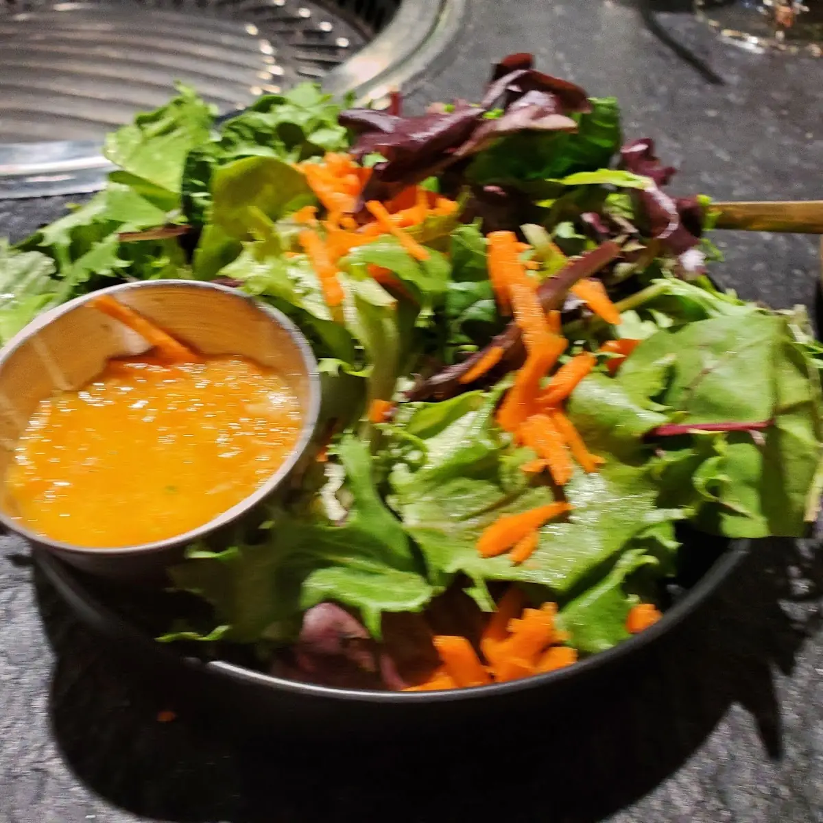Fresh Green Salad with Dressing