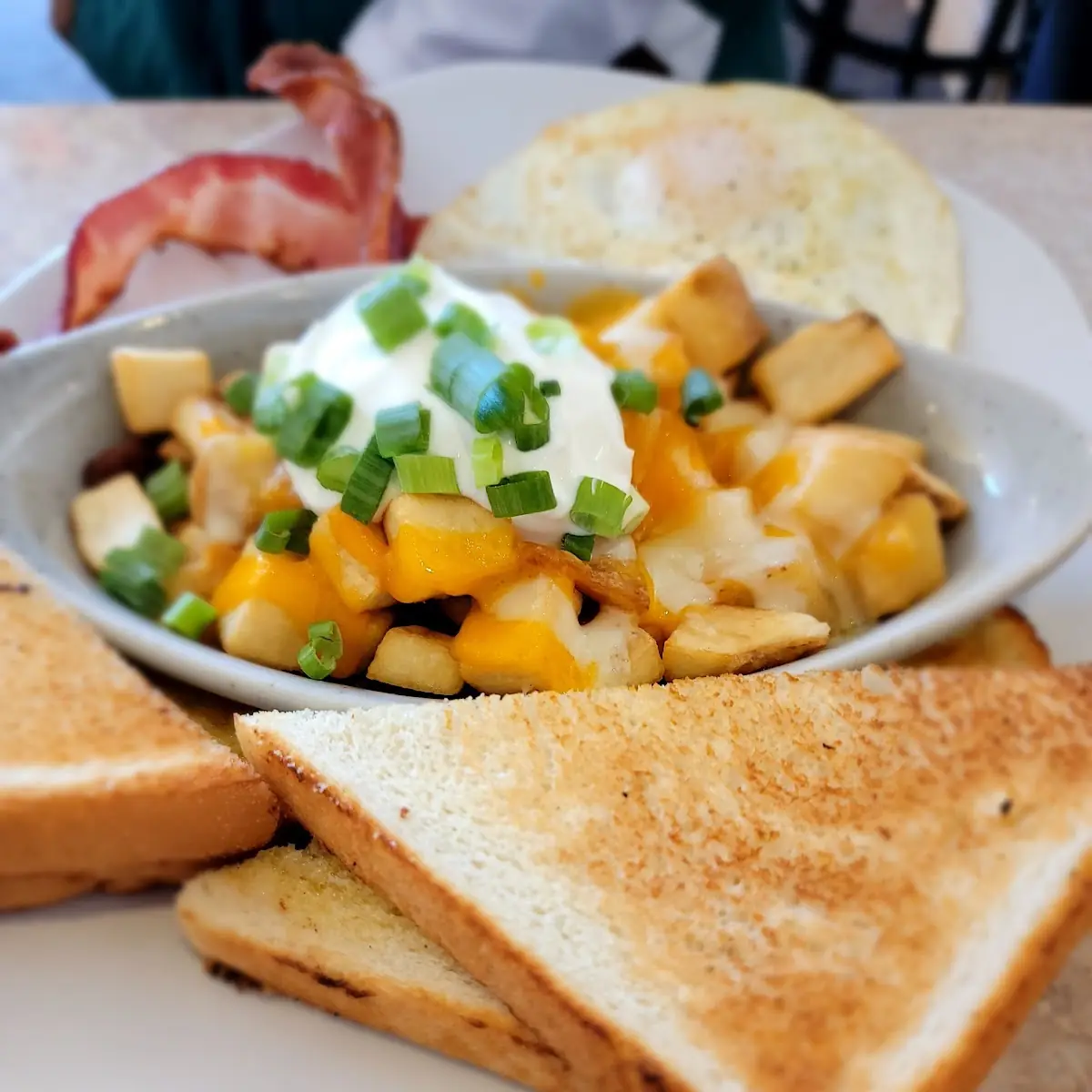Eggs Hash Browns Toast