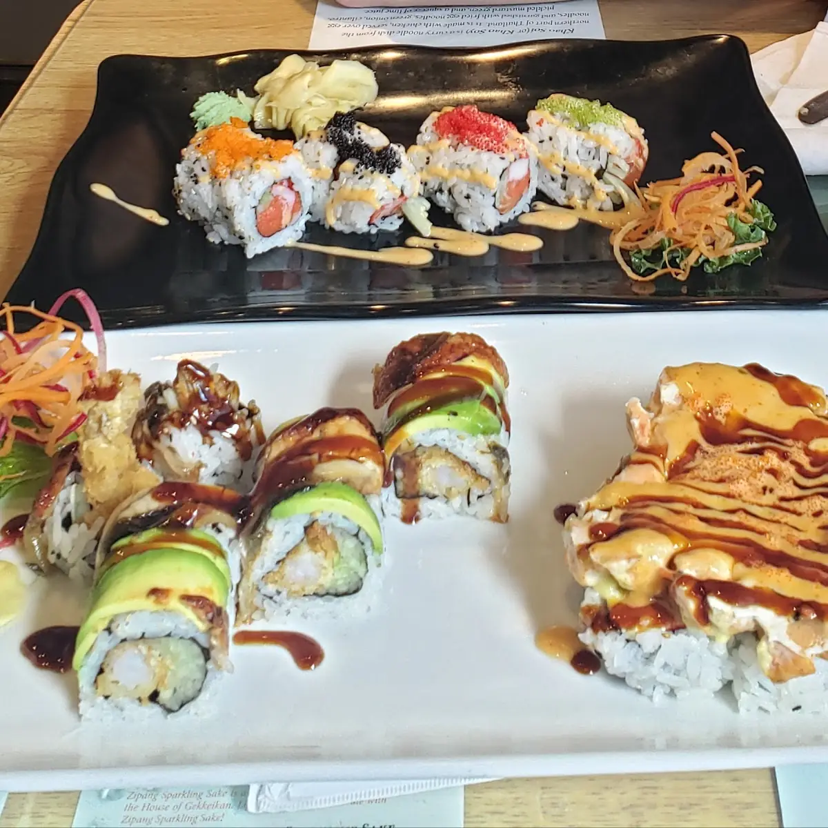 Dragon Roll and Shrimp Tempura Roll