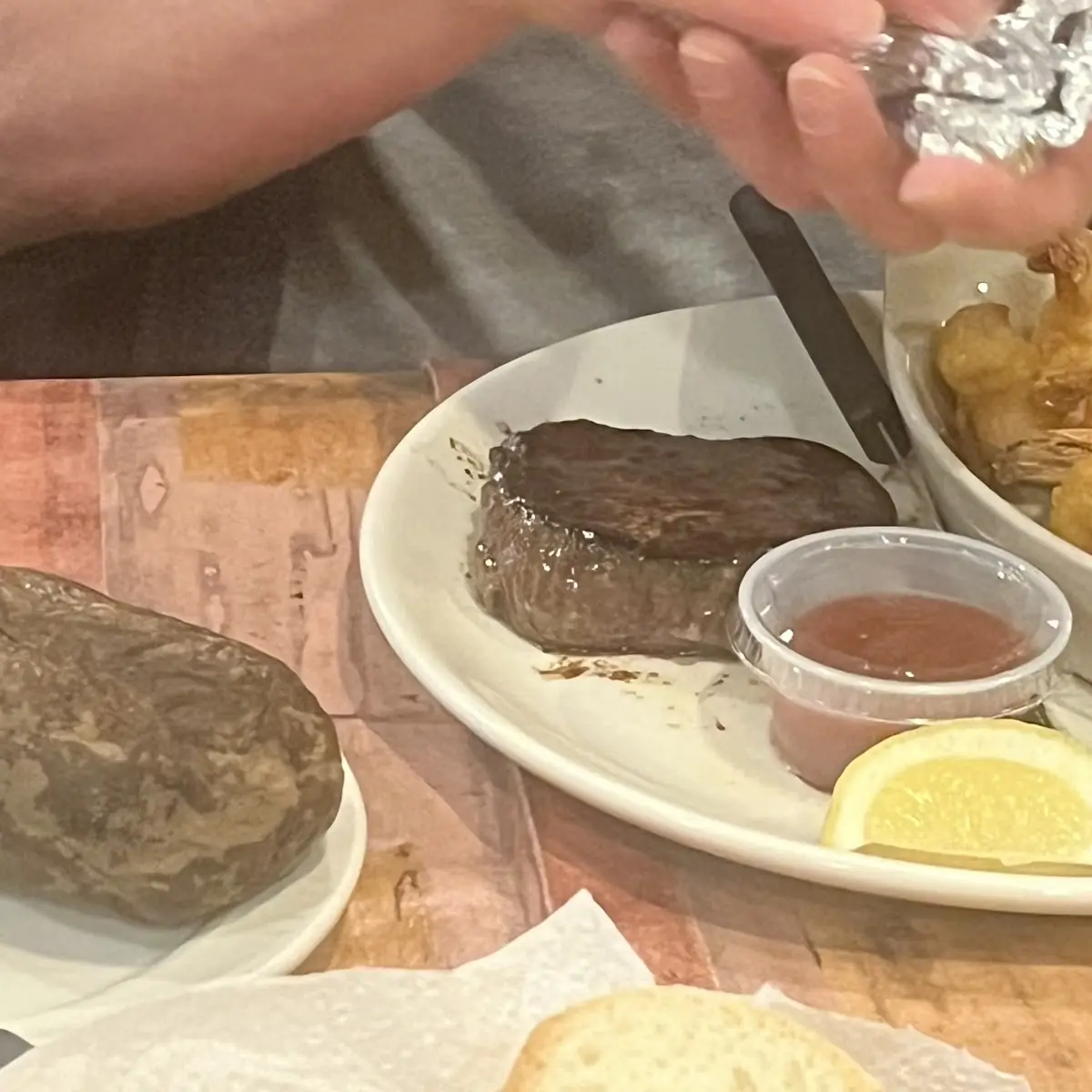 Filet with Fried Shrimp