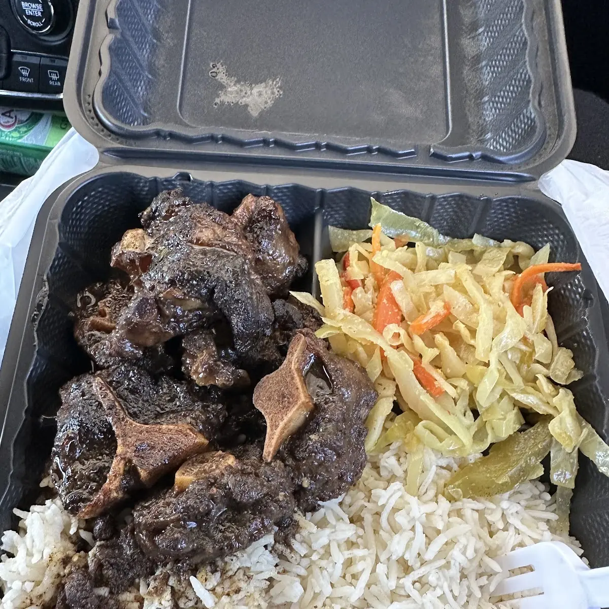 Oxtail Rice Peas Cabbage
