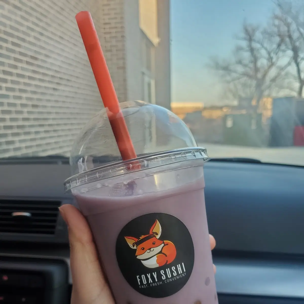 Taro Smoothie with Passion Fruit Pop