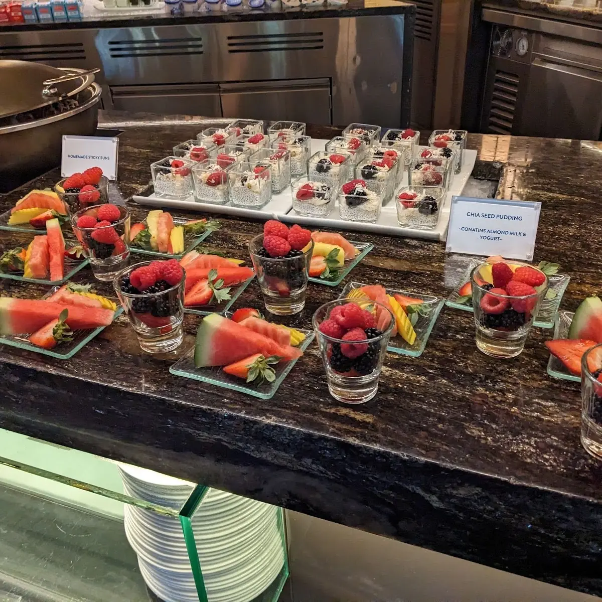 Fresh Fruit Chia Seed Pudding Selections from Buffet