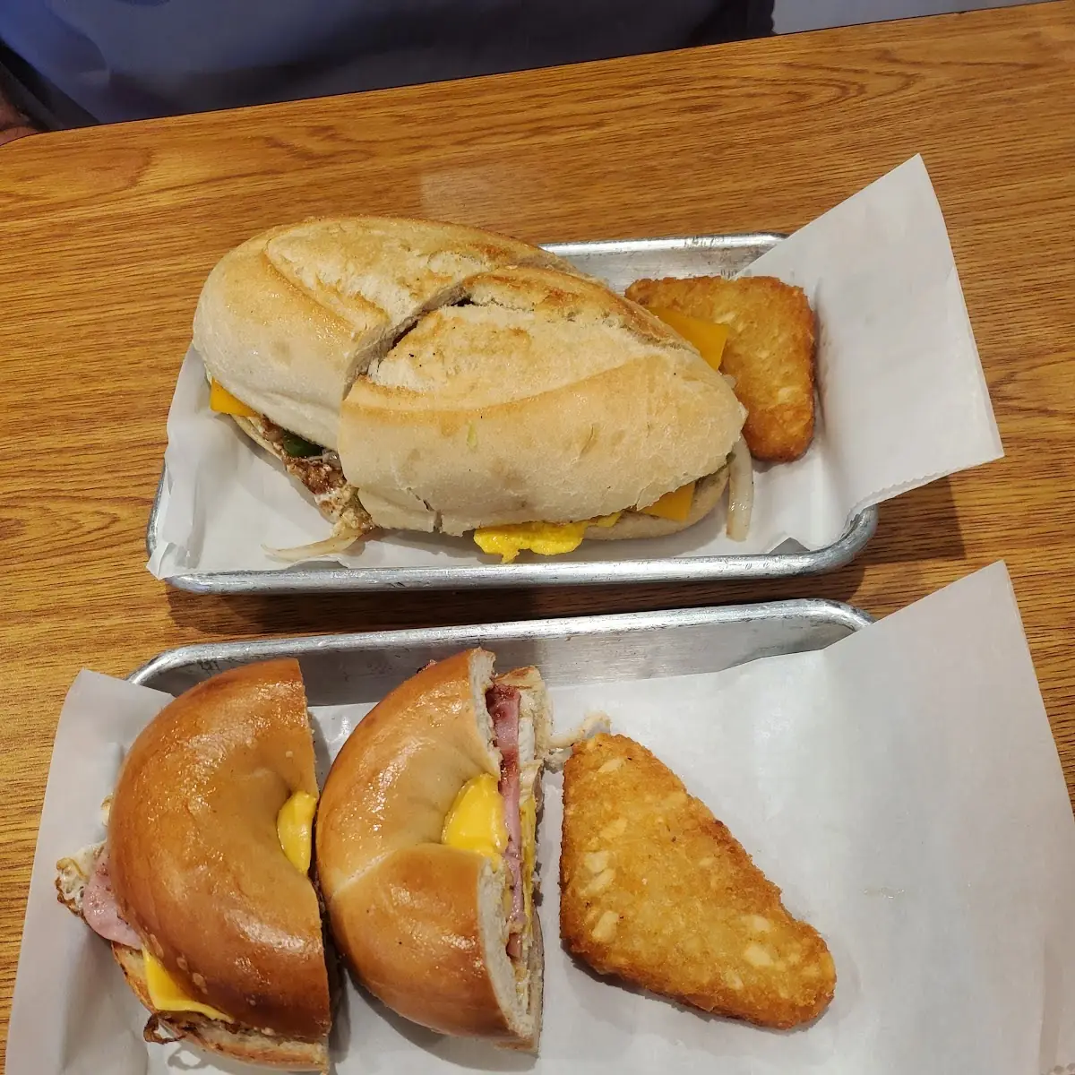 Breakfast Sandwich and Hash Browns