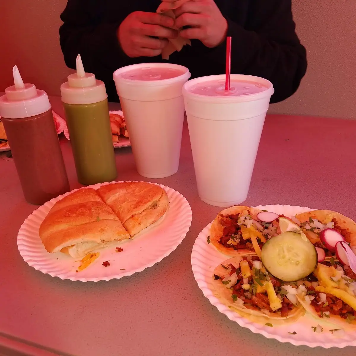 Al Pastor Tacos and Torta