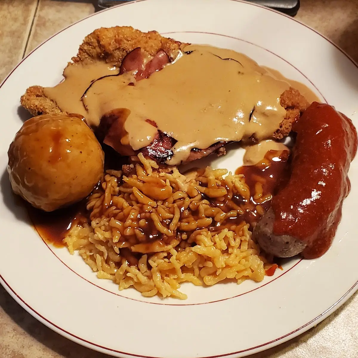 Schnitzel Cordon Bleu with Potatoes