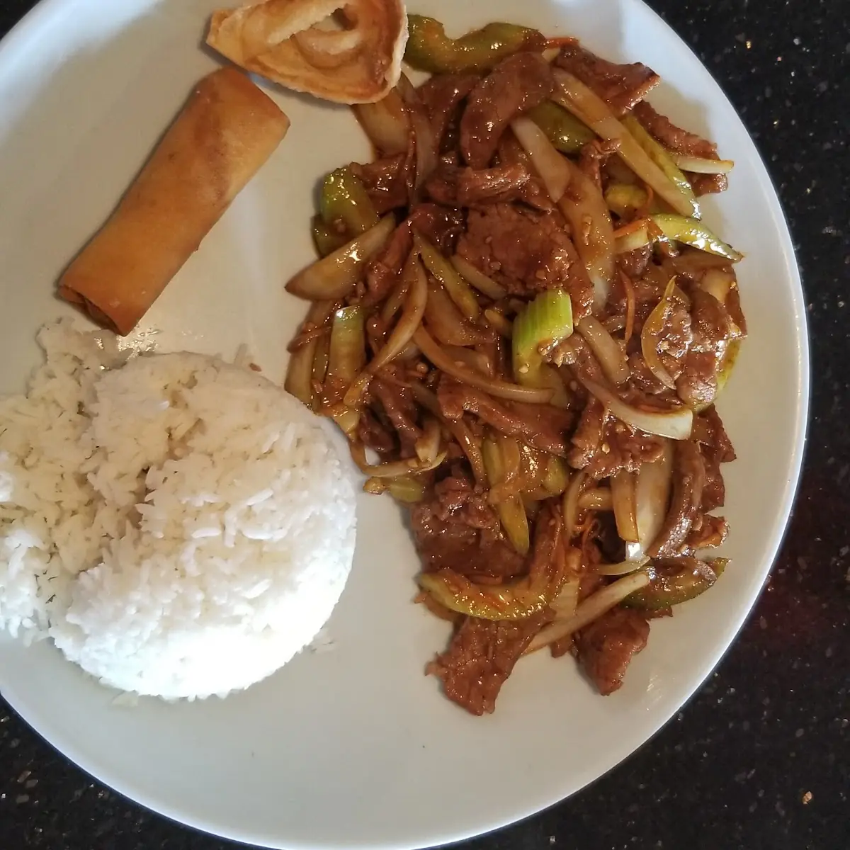 Combo Schezwan Beef with White Rice