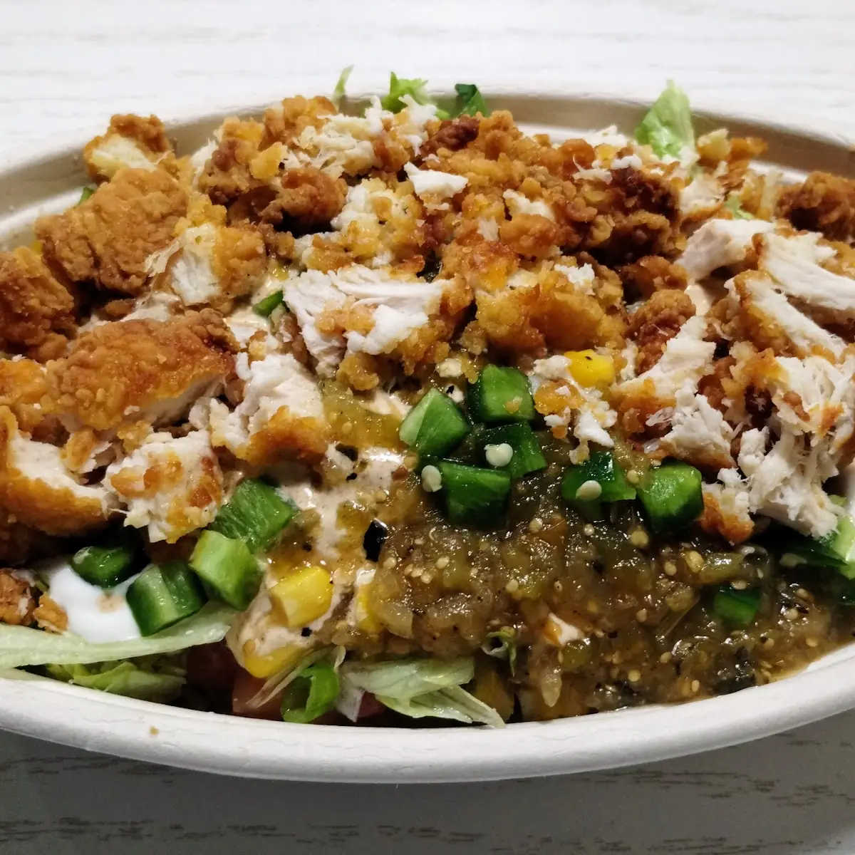 Burrito Bowl with Crispy Chicken